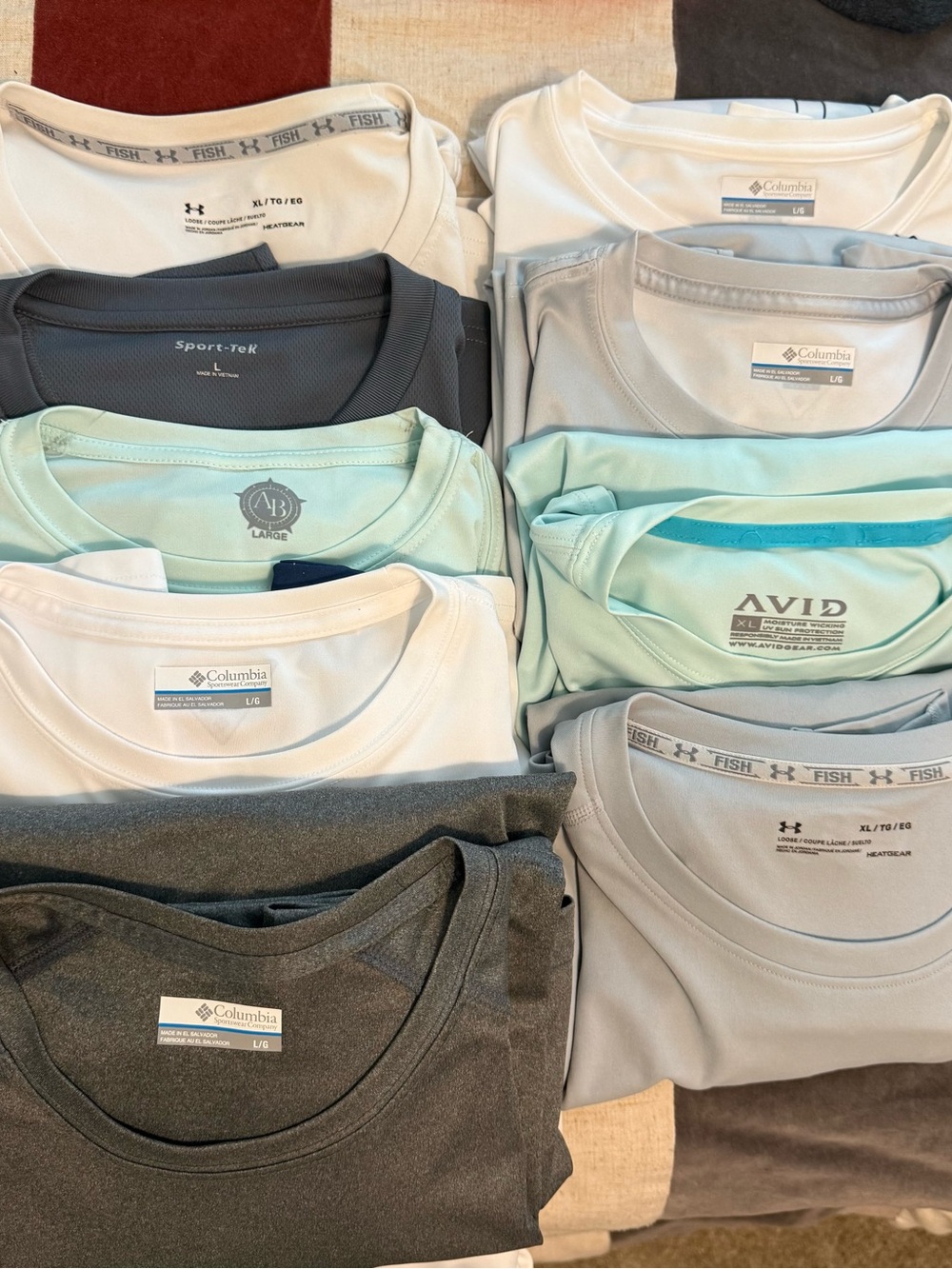 Assorted Performance Fishing Shirts - Columbia, Under Armour, Avid